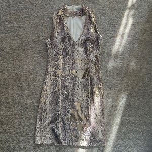 Keyhole sequin dress python